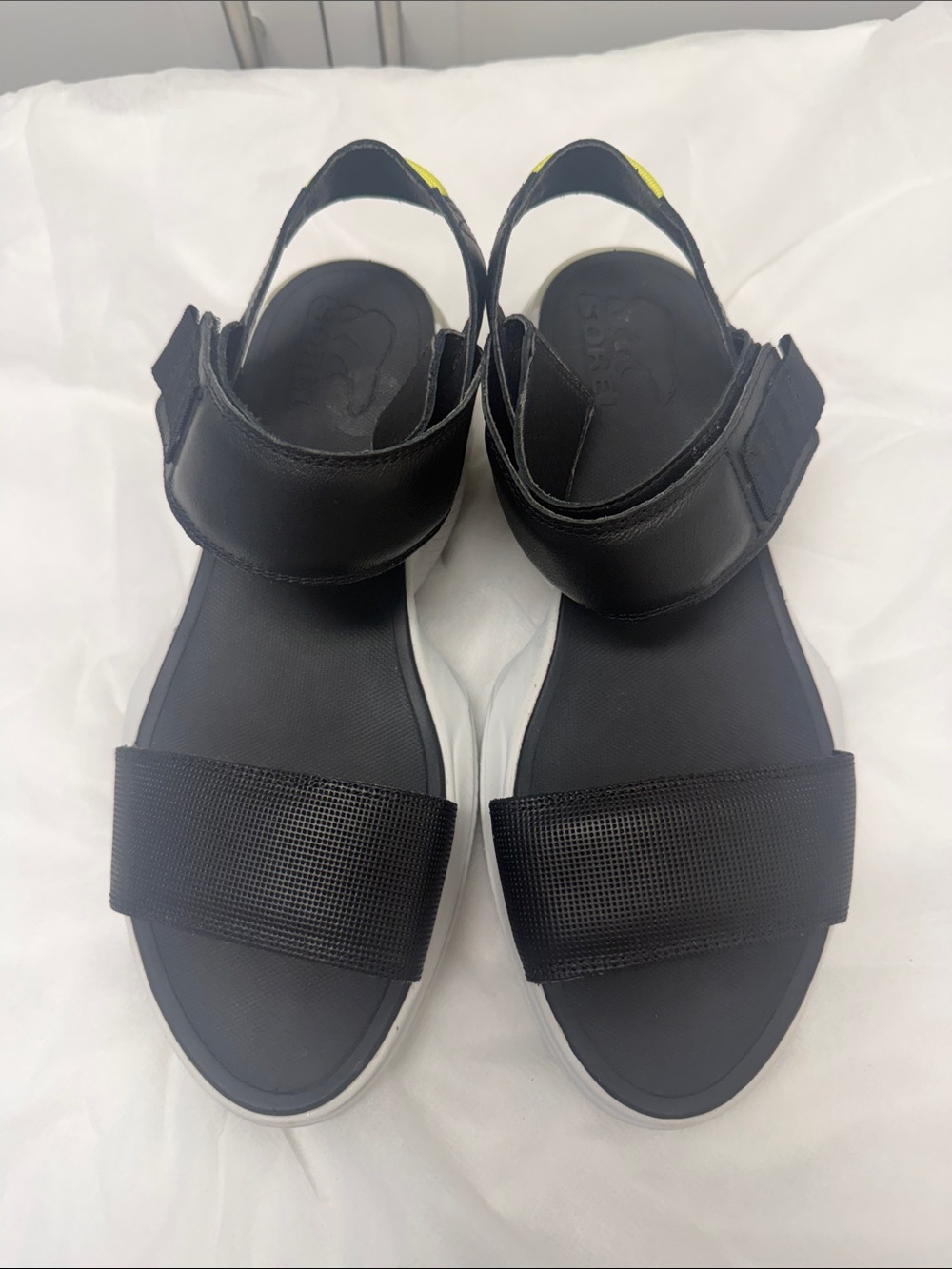 Sorel Black Open-Toe Adjustable Slingback Sandals
